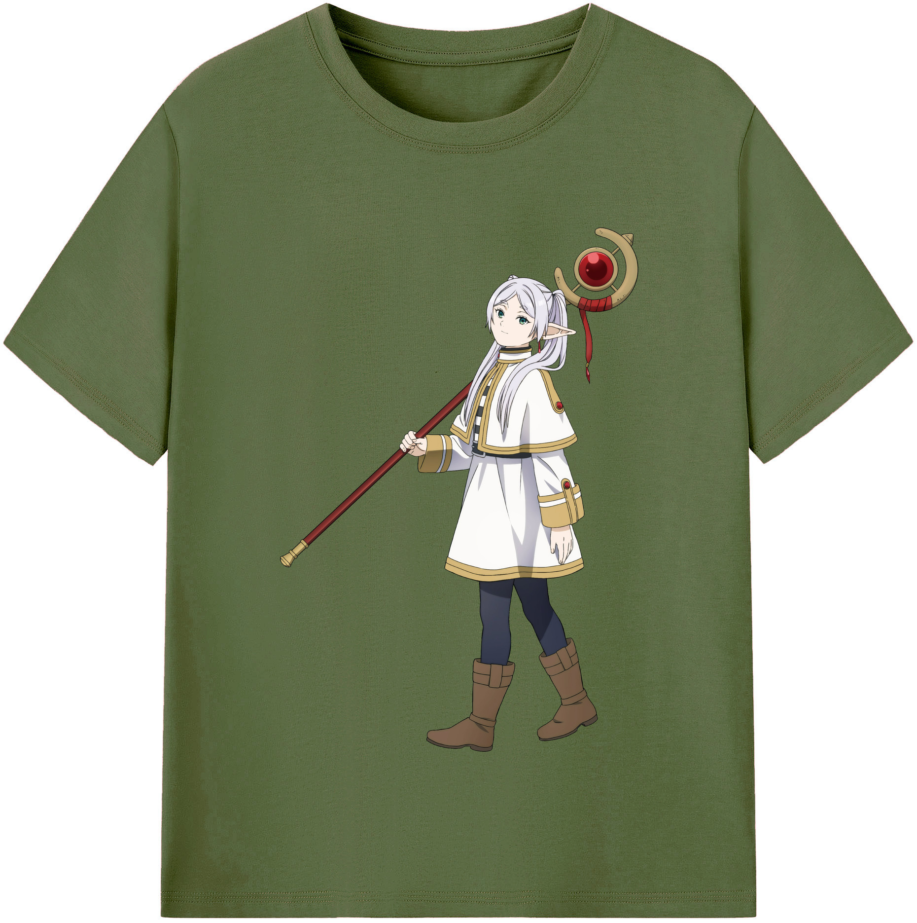（画像用） 葬送のフリーレン Frieren 綿100％半袖Tシャツ（フロントプリント）